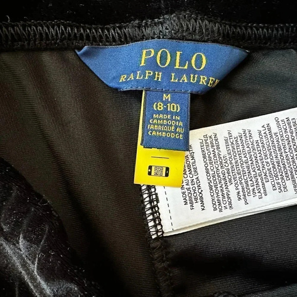 Polo | Girls Stretchy Black Velvet Leggings (8-10) 🖤 - Picture 3 of 3